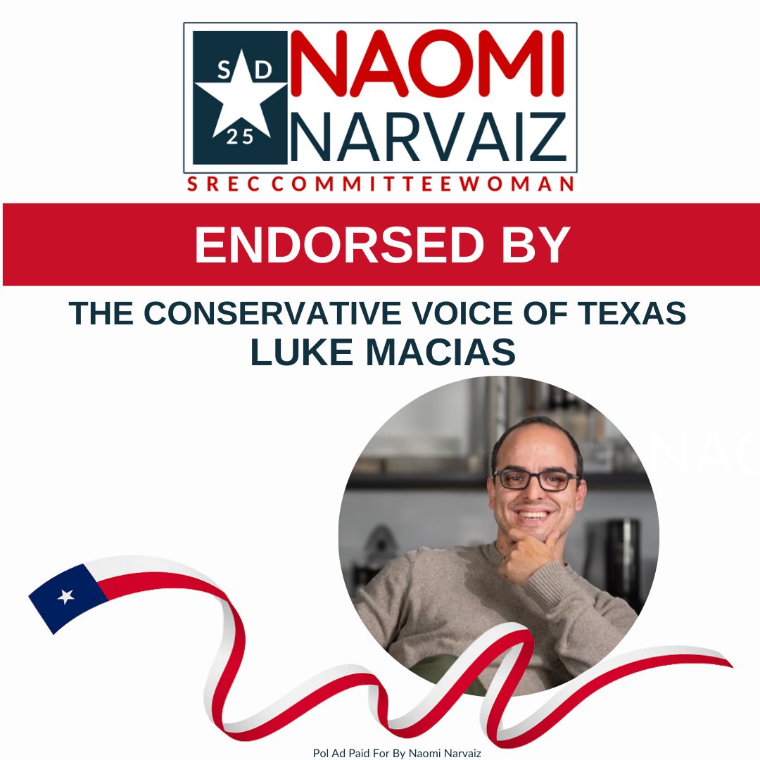 Im so excited to announce this amazing endorsement! I truly appreciate @lukemaciastx since he is from #BexarCounty and very well known for being the 'The Conservative Voice of Texas'. 

#txlege #txgop #srec #sd25 #leadright