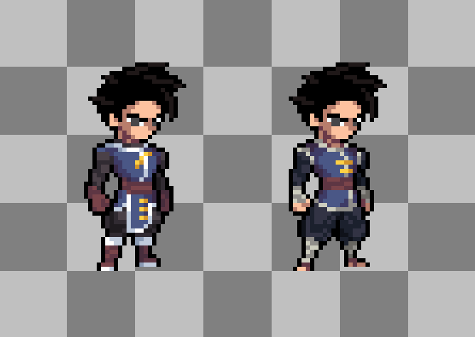 New suit
Here is a new costume I created for this character
I don't know if I should keep the old one or the new one
Which one do you think is better?
#aseprite #pixelart #digitalart #oc  #originalcharacter #wizard #magic #medieval