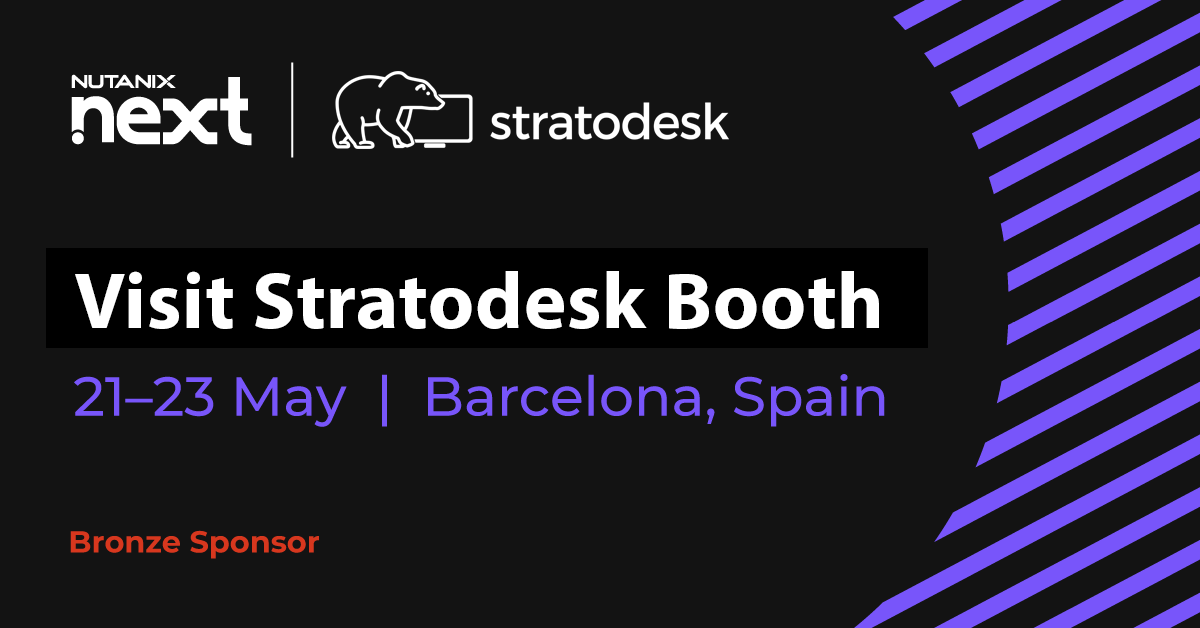 We’re thrilled to be sponsoring @nutanix #NEXTconf May 21-23 in the beautiful city of Barcelona! Let’s make big things possible together: bit.ly/4ddbv0I #sponsor #nutanix #stratodesk #NoTouch #endpoint #operatingsystem #ultrasecure