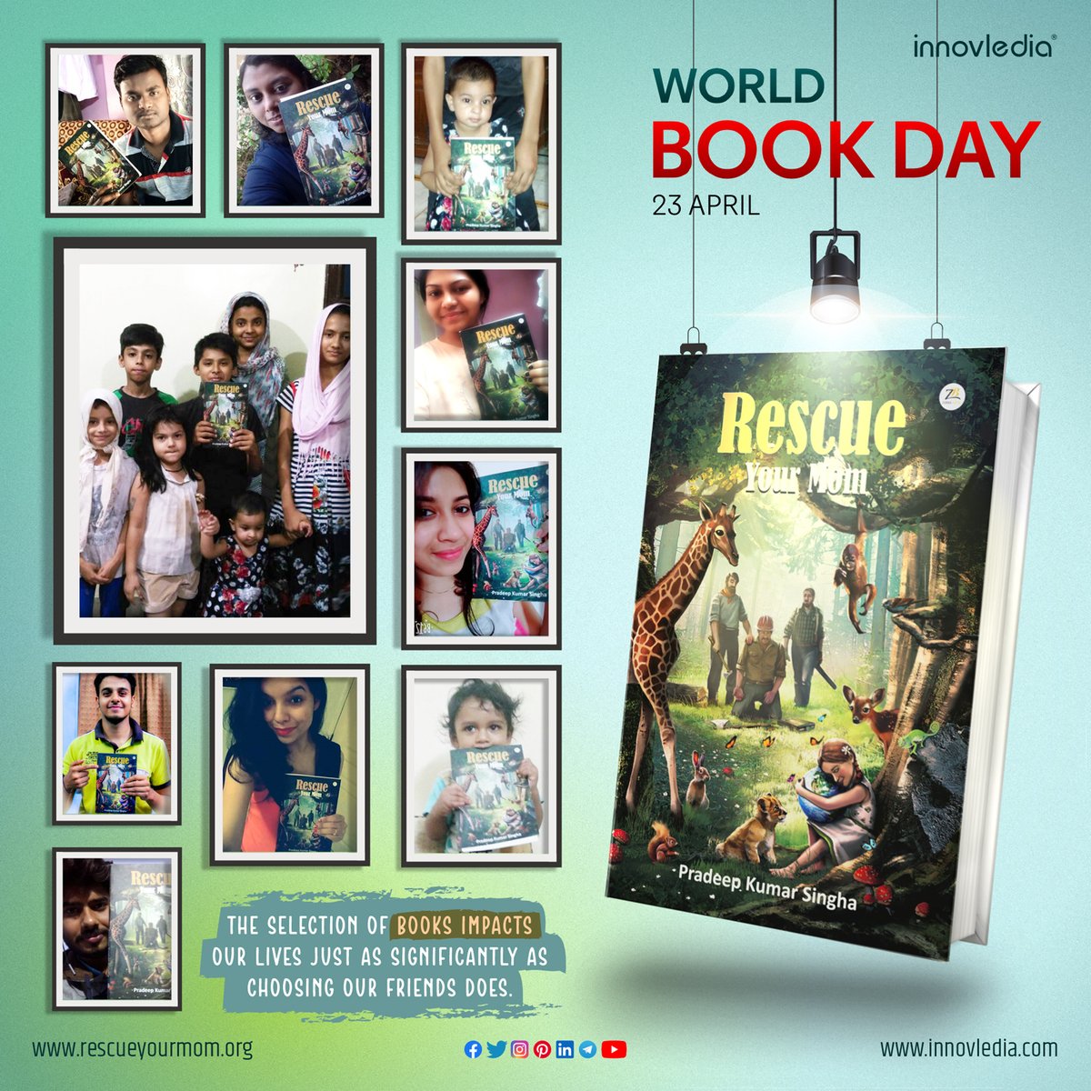 innovledia's tweet photo. The selection of books impacts our lives just as significantly as choosing our friends does. Celebrating World Book Day 📚🕯😊 and 7 years of our book : @RescueYourMom 🌍
#WorldBookDay #RescueYourMom #Innovledia #BookDay #BookLovers #ReadersUnite #Bookworm #Bookish #BookAddict https://t.co/v0zksbtWb7