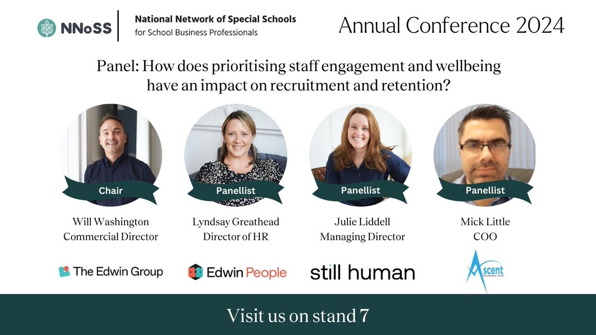 We are looking forward to #NNoSSConference24 this Thursday. Director of HR, Lyndsay Greathead, will be taking part in a panel discussion at the event alongside colleagues from @TheEdwinGroup, @StillHuman_Ed and Mick Little from @Ascent_Trust

#educationhr #leadership @NNoSS_SBP