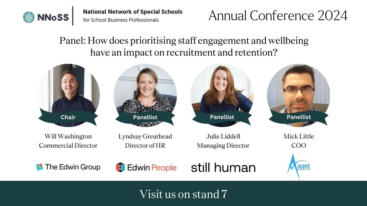 We are looking forward to #NNoSSConference24 this Thursday. Director of HR, Lyndsay Greathead, will be taking part in a panel discussion at the event alongside colleagues from <a href="/TheEdwinGroup/">Edwin</a>, <a href="/StillHuman_Ed/">Still Human</a> and Mick Little from <a href="/Ascent_Trust/">AscentAcademiesTrust</a>

#educationhr #leadership <a href="/NNoSS_SBP/">National Network of Special Schools for SBPs</a>