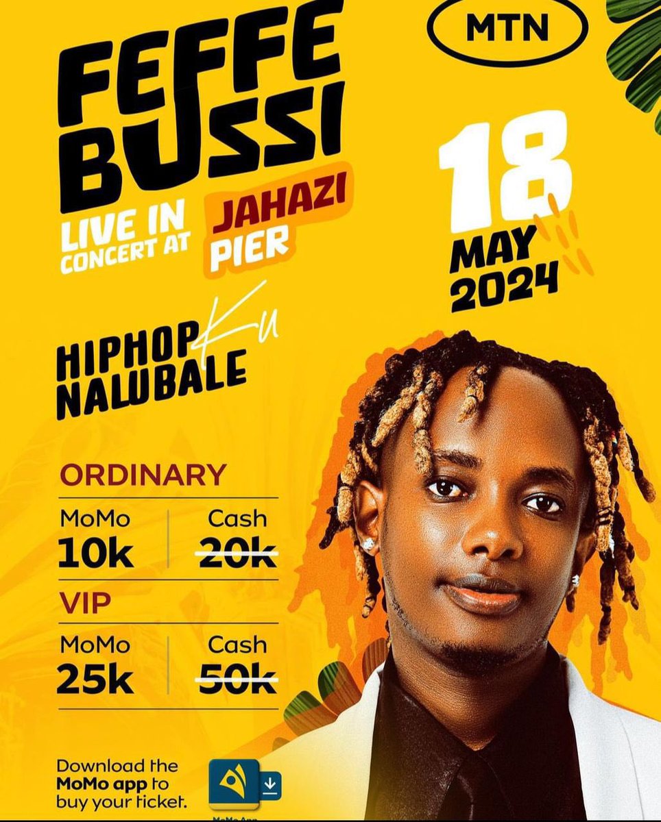 Let's turn up and support @FeffebussiMusic at his concert “HipHop Ku Nalubale”  happening on May 18th at Jahazi Pier Munyonyo. Tickets are at 10k ordinary and 25k VIP on MTN MoMo. In Cash, it's 20k and 50k respectively. 

#PulseRadioUG