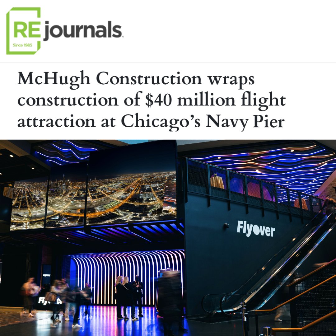 TJ client McHugh Construction completes its fourth project at Chicago’s Navy Pier: Flyover, an immersive flight ride attraction, reports @REjournals via #TJTALK: conta.cc/44jQRIn