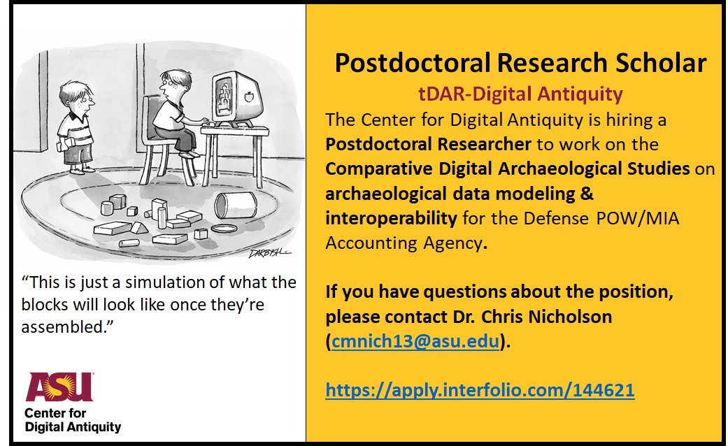 Post Doc Research position open at Digital Antiquity. #archaeology #postdoctoral #postdco #GIS #modeling apply.interfolio.com/144621