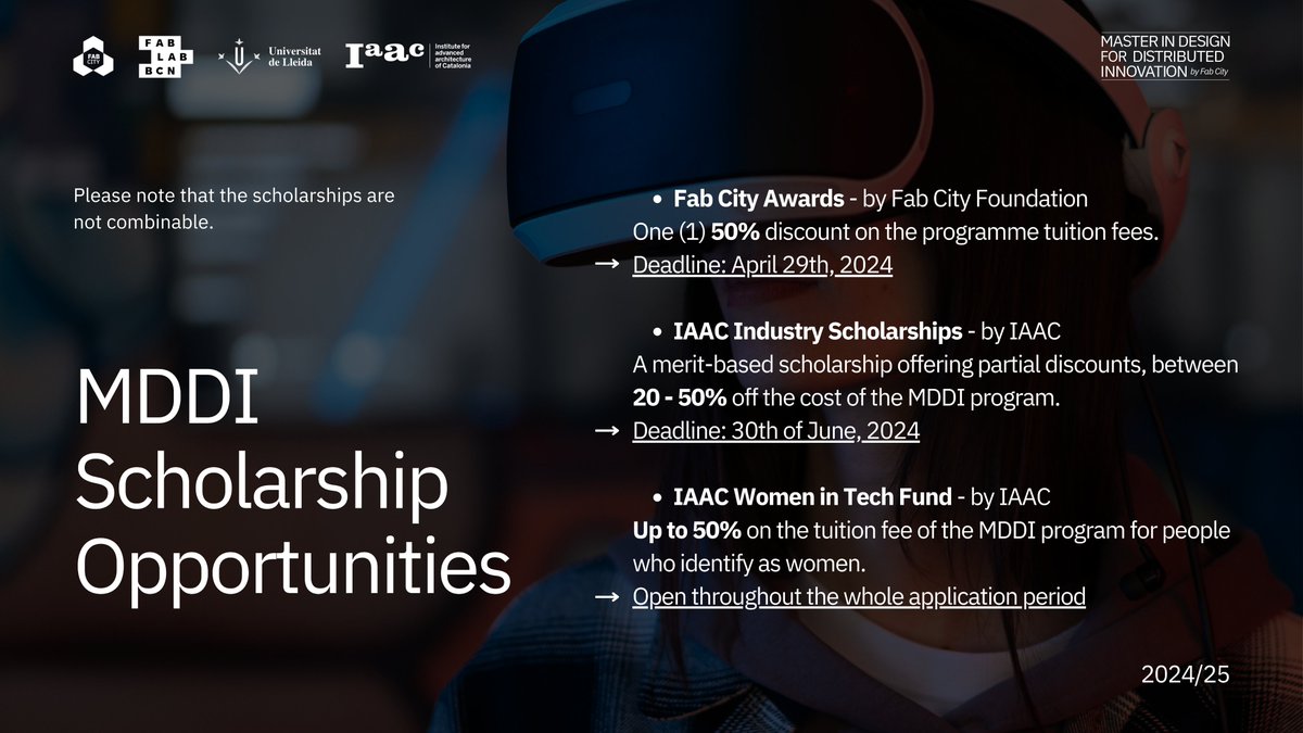 Fab City Foundation and @IAAC  are offering funding opportunities for our Master in Design for Distributed Innovation (MDDI)!

🔗 Learn more fab.city/learning-progr…

@fablabbcn , @FabFndn