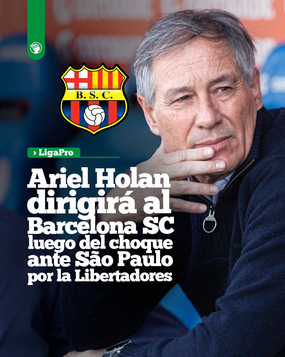 ⚽El argentino Ariel Holan será desde el próximo lunes el entrenador del #BarcelonaSC, que este jueves recibirá al São Paulo por la tercera fecha de la #CopaLibertadores. Los detalles: 👉 acortar.link/fcm7Ym