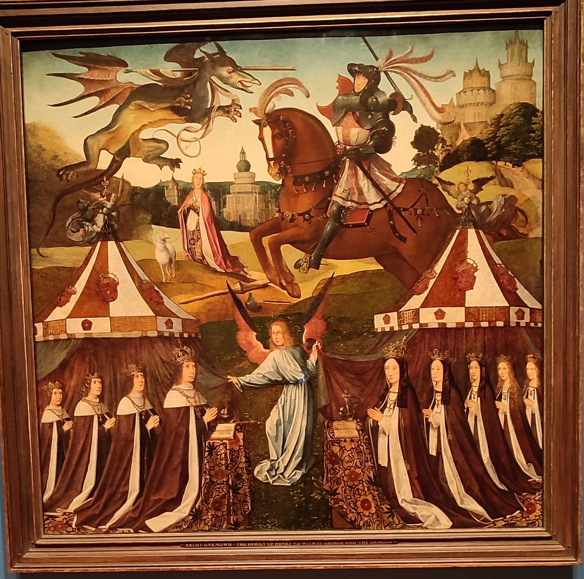 This altarpiece of the early Tudor royal family with St George was among the unexpected bonus items in the recent Holbein exhibition. St George was dear to the House of York too - a prayer to him was inserted in Duke Richard's book of hours, and Cecily owned a tapestry of him.