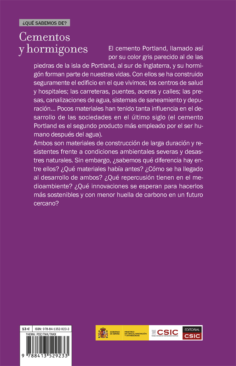 Nos encontramos ante el segundo producto más empleado por el ser humano después del agua, de ahí la importancia de su conocimiento: #QuéSabemosDe 'Cementos y hormigones', de Francisca Puertas Maroto @FranciscaPuert2. Colección coeditada con @CSICdivulga catarata.org/libro/cementos…