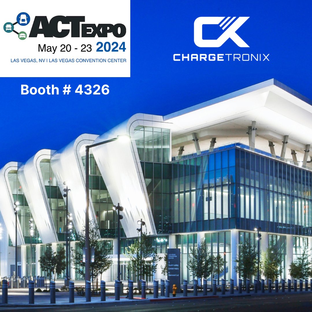 Excited to announce that #ChargeTronix  is a gold sponsor & exhibitor at the ACT Expo 2024 in Las Vegas! Join us at Booth 4326, May 20-23, to explore the latest in EV charging and discuss the future of sustainable transportation. See you there!  #ACTExpo #LVCC #CleanEnergy