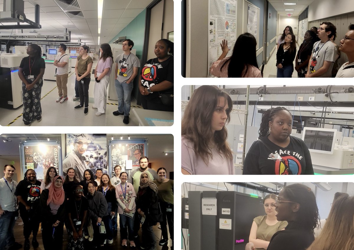 Last week, the @BCM_HGSC hosted a group of students from MD Anderson's Molecular Genetics Technology program. The students visited the labs and learned more about our #genomic research and the advanced tech behind it. @MDAndersonNews @bcmhouston @BCMFromtheLabs