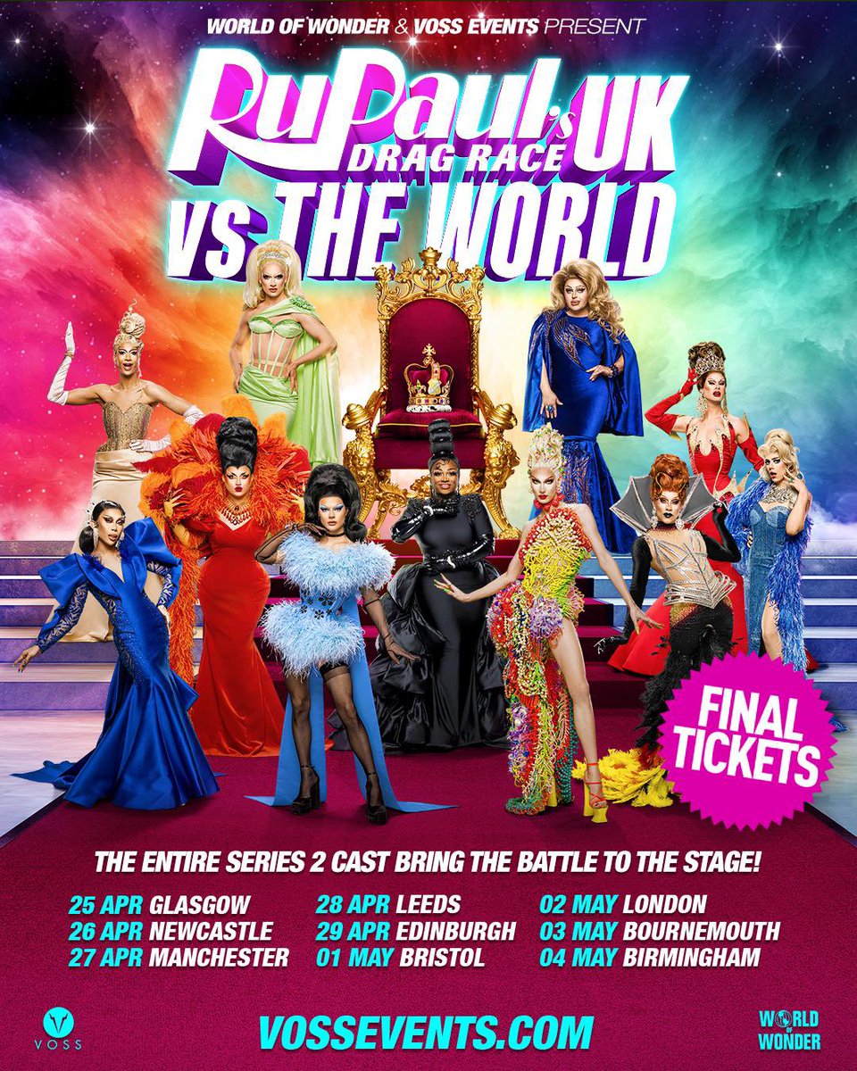 Rehersals Day 1 - DONE ✅ Drag Race UK Vs The World 2 Cast Tour kicks off Thursday in Glasgow! Last chance for tickets to see us slay the stage at VossEvents.com @VossEvents @WorldOfWonder