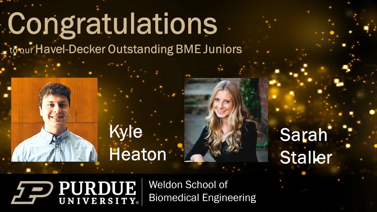 The Havel-Decker Biomedical Engineering Scholars are selected based on outstanding achievement in academics, scholarly research and service to Purdue University and the community.