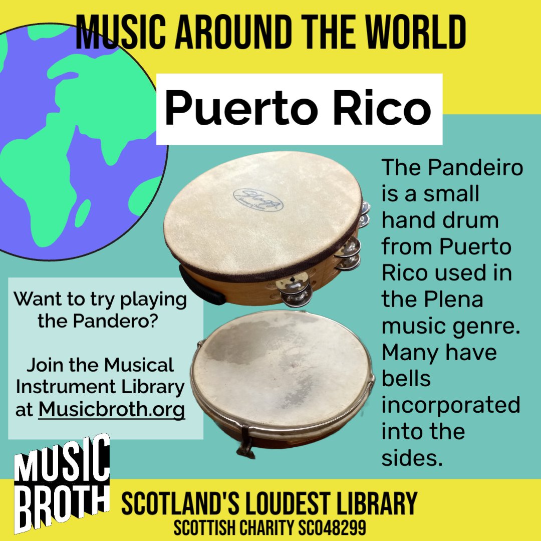 Featured in our Musical instruments from around the world this week...The Pandeiro! Want to try playing the Pandeiro, and other instruments with infinite swaps? Join our musical instrument library at MusicBroth.org