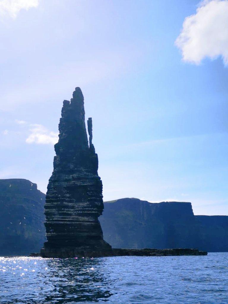 An Braunann Mór - an almost 200ft tall seastack at the base of the Cliffs of Moher.