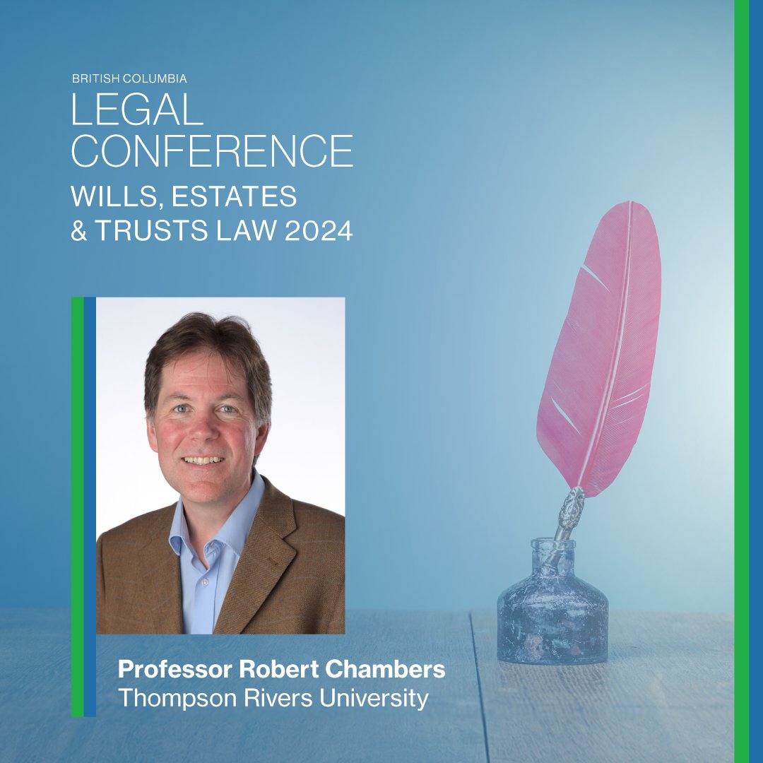 We're excited to announce that Prof. Robert Chambers will deliver a keynote address on unjust enrichment at Wills, Estates & Trusts 2024! RSVP by Apr 26: bit.ly/4ba1bFf Thanks to AHH Law and Heritage Trust for sponsoring the conference.