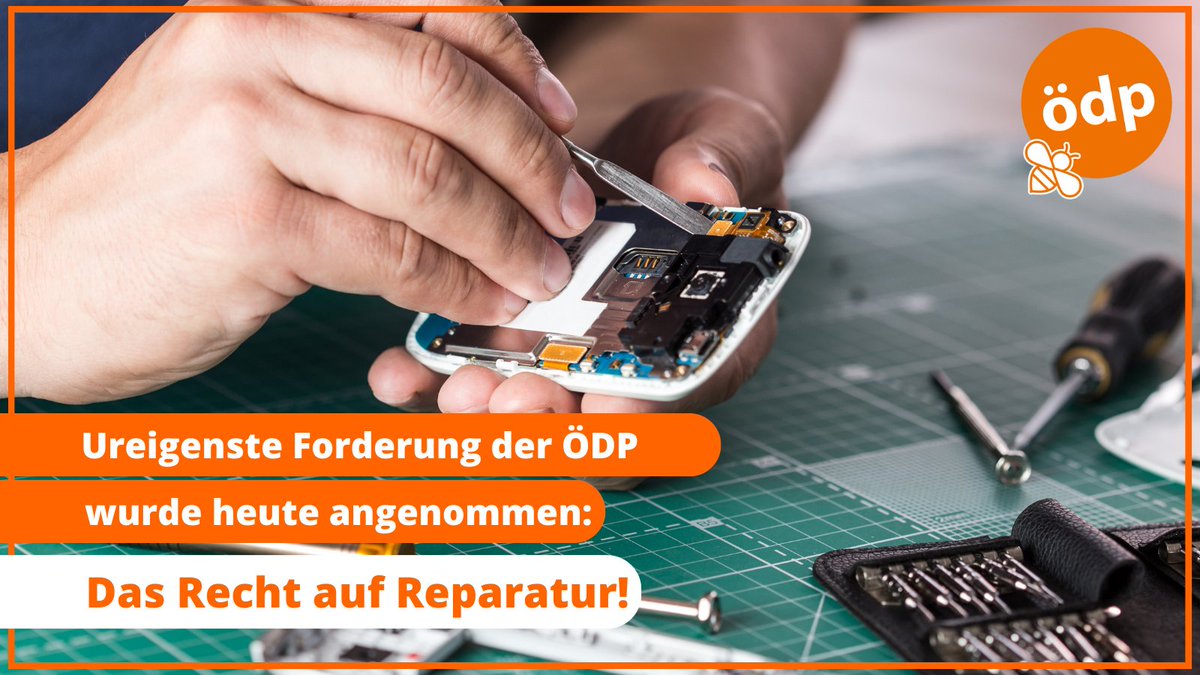 Schluss mit der Wegwerfkultur!🔧 Die ureigenste Forderung der ÖDP auf ein Recht auf reparierbare und langlebige Produkte wurde heute endgültig verabschiedet: Das EU-Gesetz zum Recht auf Reparatur! #RightToRepair