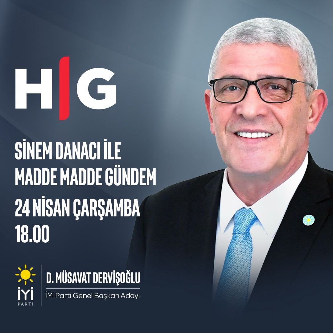 24 Nisan Çarşamba 
⏰ 18.00 
📍Haber Global ekranlarında Sinem Danacı’nın sorularını cevaplayacağım.