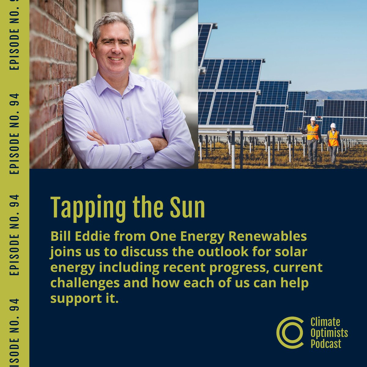 The newest episode is out! Check it out! #climateoptimists #climatechange #solarenergy #renewables #podcast #happy #hopeful #sun