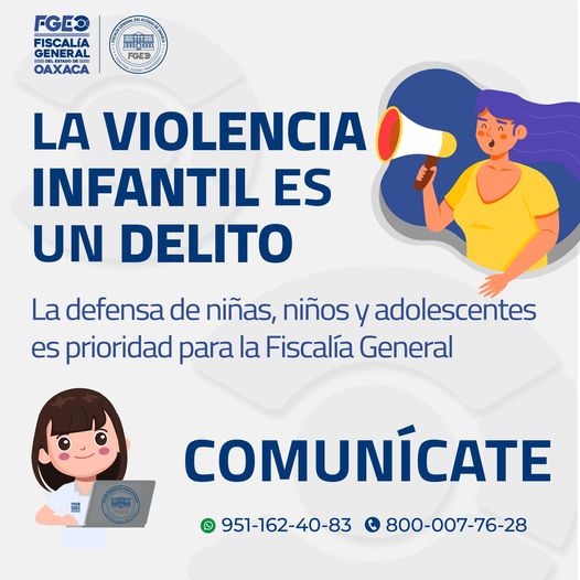 La Fiscalía General del Estado de Oaxaca trabaja incansablemente por una niñez libre de violencia, aplicando todo el rigor de la Ley a quienes atenten en su contra.