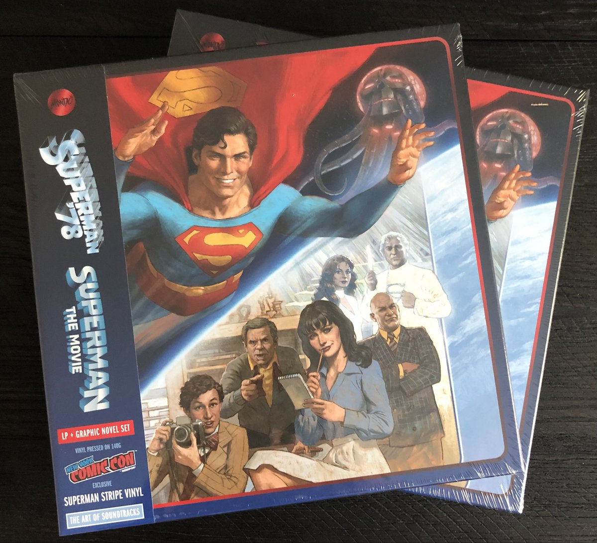 Just landed. A copy of SUPERMAN ’78 is included in the latest @MondoNews edition of the original motion picture soundtrack. If that don’t make our story canon, I don’t know what does.