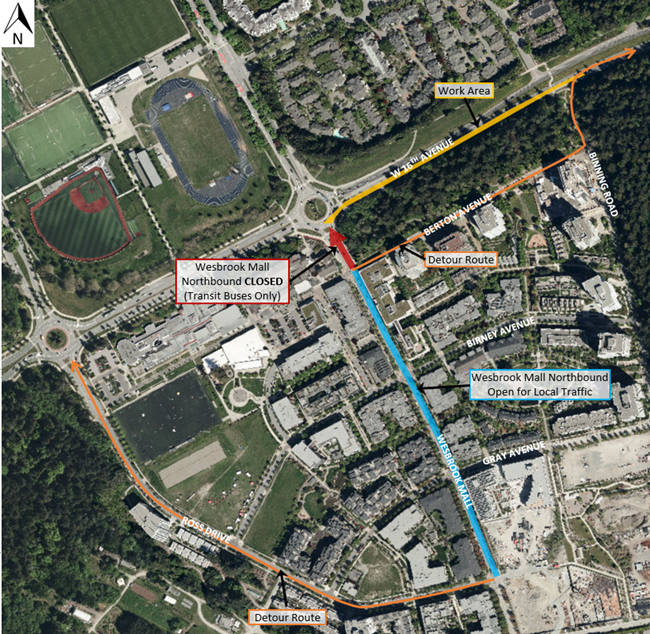 🚧 Water Main Replacement on 16th Avenue 🚧 The replacement will take place between April 22nd and June 30th. During construction, access to, from and around Wesbrook Place will be maintained, however, there will be detours in place. Learn more: planning.ubc.ca/roadwork
