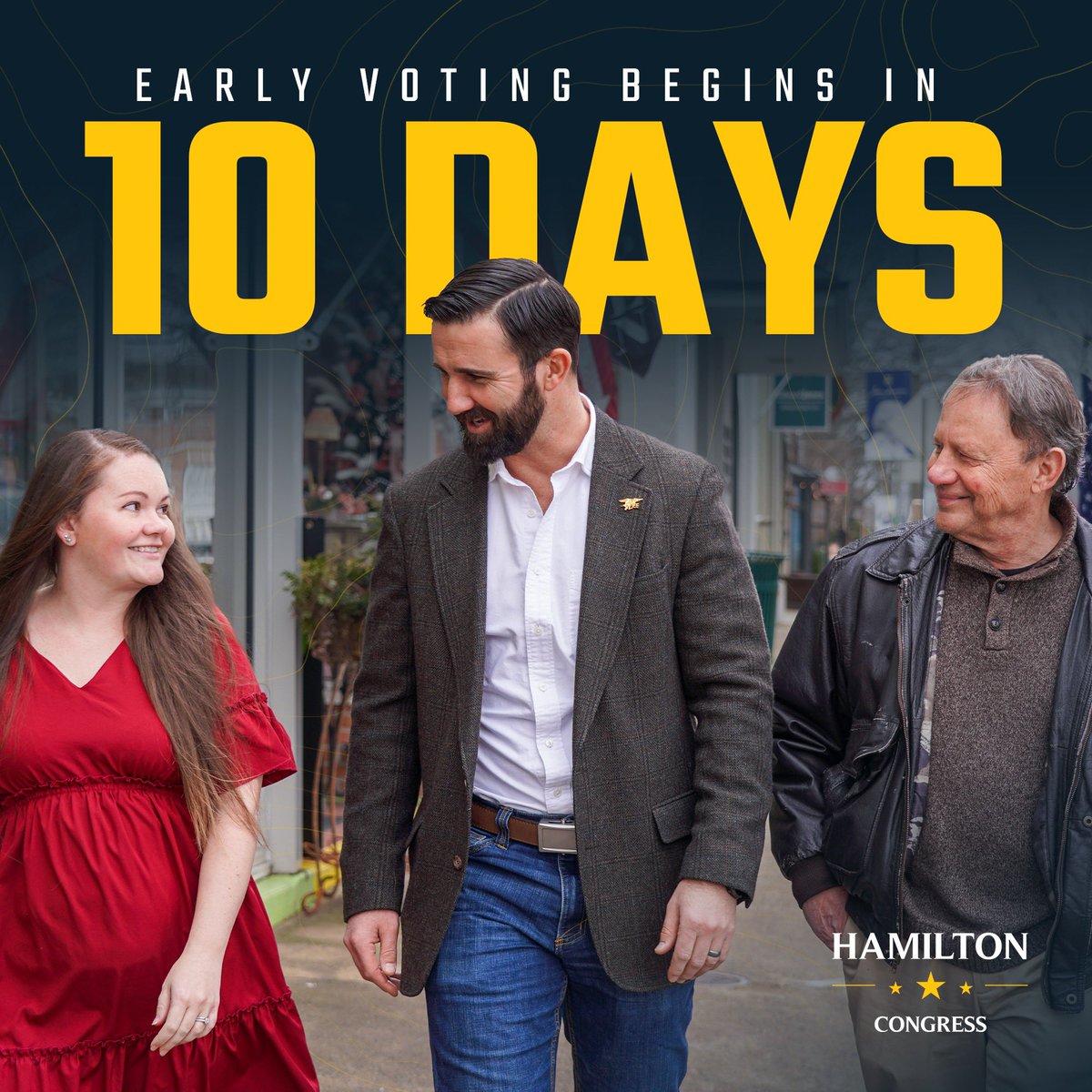 #VA07 — we are 10 DAYS out from the start of early voting.

Make a plan.
Grab a friend or family member.
And vote @CameronVA for Congress.

Vote for your faith, family, and freedoms.

CameronHamilton.com