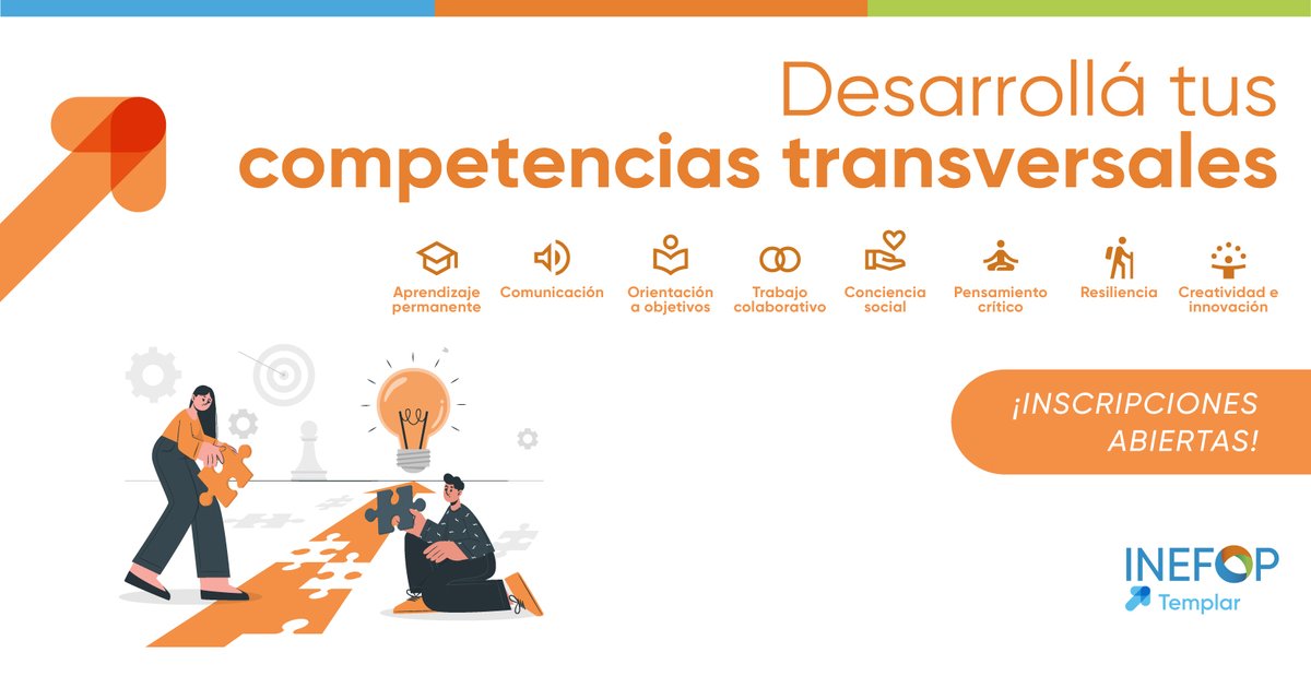 #TemPlar 👉 Desarrollá competencias transversales como comunicación, resiliencia y trabajo colaborativo para potenciar tus oportunidades de acceso y éxito laboral. ¡Sumate a este programa de formación en línea, disponible en todo el país! Más info ➡️ bit.ly/3sl6z71