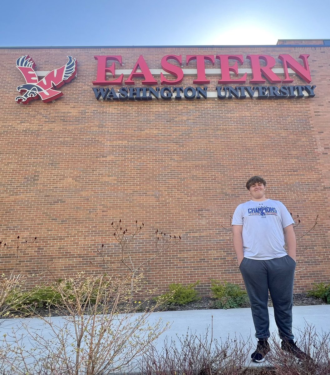 Thank you @CoachHaydenMace @CoachBestEWU and all of EWU staff for having me out for a great visit. @Passing_Academy @coachsclater @BrandonHuffman @PGregorian