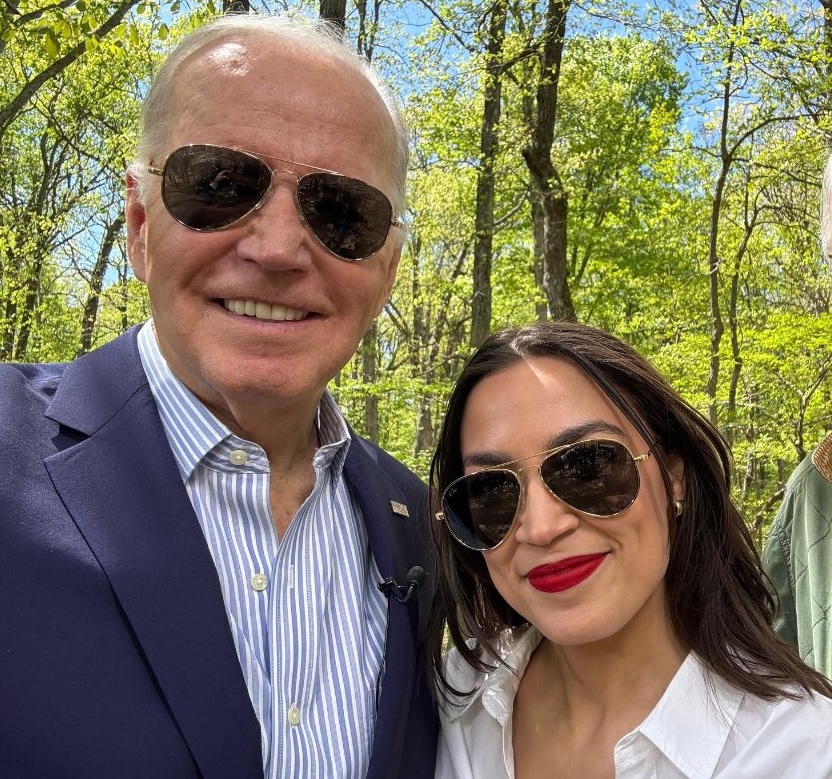 In 2020, newly-elected squad rebel AOC spoke out against the silence from dems on Joe Biden's rape allegations. 'You can't say believe all women until it inconveniences you.' 4 years and millions of dollars later, here's corporate AOC obediently celebrating Earth Day with Biden: