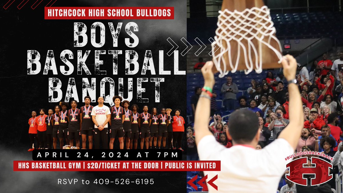 Join us TOMORROW night for our Boys Basketball Banquet to celebrate all that these young men have accomplished as back-to-back state champs! Entry is $20/plate and the public is welcome to come out. We hope to see you ALL there! #bulldognation #backtoback #3peatiscoming