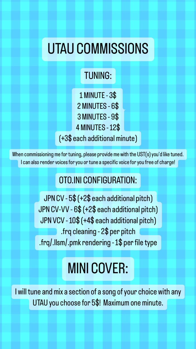 nearsgarden's tweet photo. I MADE A GRAPHIC THATβS EASIER TO READ πΉ
My updated commission prices! My commissions always open. If you're interested, contact me through direct messages or on Discord (nearsgarden)!
#utaucommissions #rvccommissions #commissions https://t.co/B6cNUs8w1c