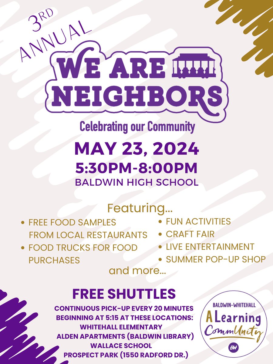 One month from today....mark your calendars for this BWSD community event you don't want to miss!! We Are Neighbors!!! @BWStdentService @BWSDNews