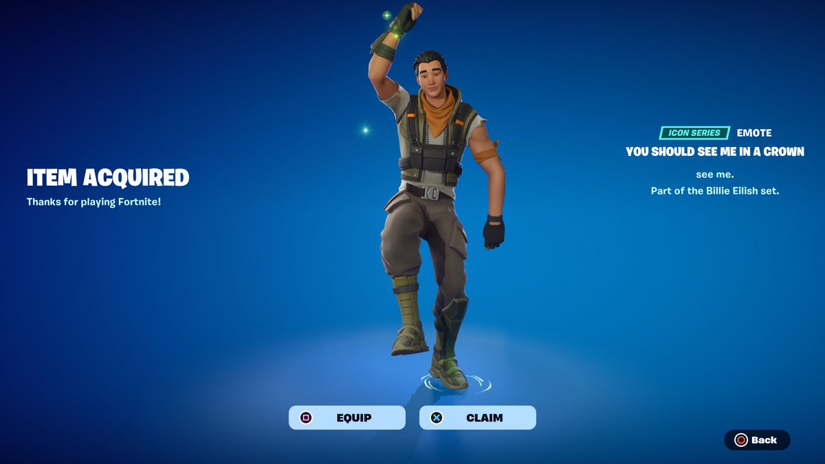 FortniteFNLK's tweet photo. Fortnite You Should See Me In A Crown Emote Giveaway

To Enter: 
❤️♻️ LIKE &amp; RETWEET
📲 FOLLOW @ForkniteStatuss 
✅ COMMENT “DONE”

USE CODE ‘FNLK’ #ad https://t.co/Ys28PEaFKt