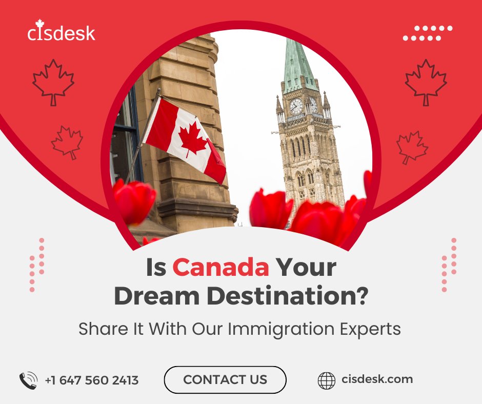 Ready to turn your dream of living in Canada into reality? 🌎 Share your aspirations with CIS Desk and let us make it happen! Our team of immigration experts is here to help you every step of the way. #DreamsToReality #CISdesk #immigratetocanada