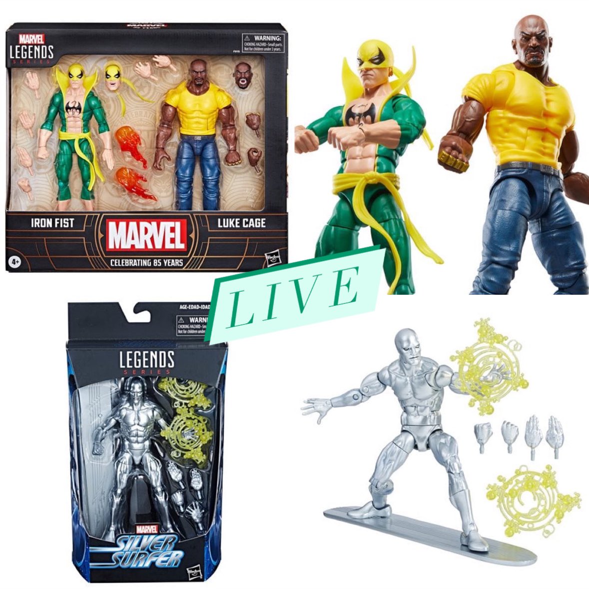 Now live! The newest Marvel Legends additions, with Silver Surfer and Iron Fist / Luke Cage 2 Pack! EE ~ fnkpp.com/EELeg Amzn ~ amzn.to/44dSTd5 #Ad #FPN #FunkoPOPNews #Marvel #Legends #MarvelLegends #ActionFigure #Figure #StarWars #BlackSeries #Super7 #Hasbro