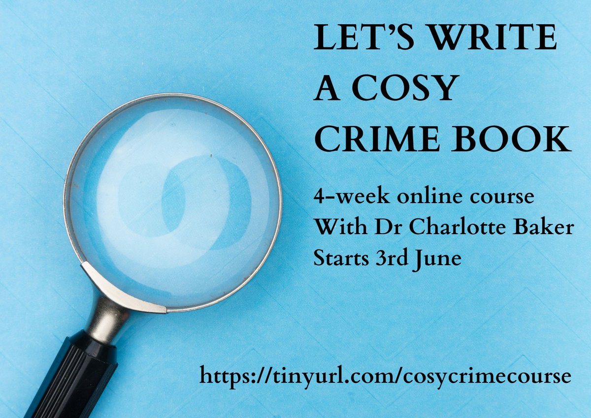 If you're looking to get your cosy crime book written in 2024, then @charhorrorfan is here to help with her online course this June! eventbrite.co.uk/e/lets-write-a… #crime #cosycrime #course #courses #writingcourse #writingcourses