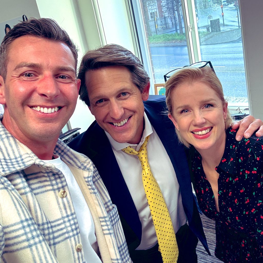 Great to be back with these two after some R&R! @beckyjagotv @DavidWhiteleyTV