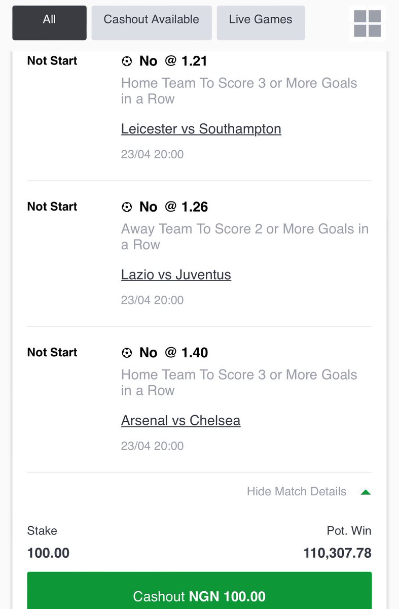 This option will boom tonight ,

If you have 100naira to play , tap ❤️ likes now