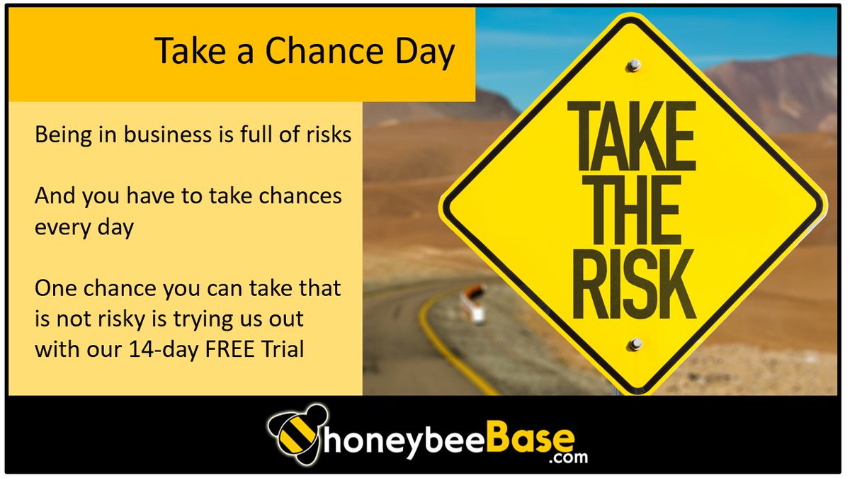 #takeachance #takeachanceday #honeybeeBase honeybeeBase.com