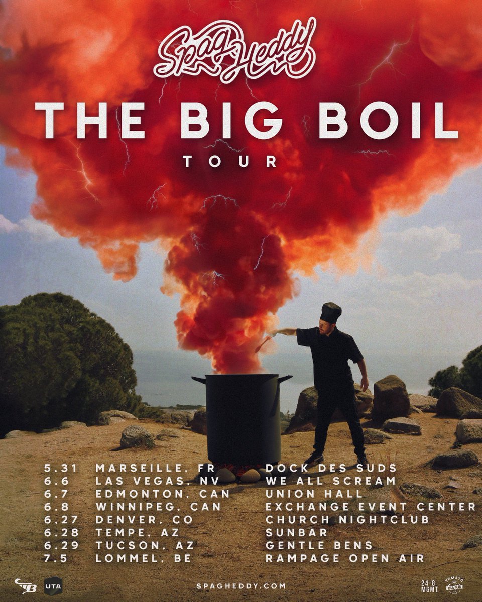 THE BIG BOIL TOUR 2024 👨‍🍳🍝 Presale: Thursday On sale: Friday SIGN UP HERE: laylo.com/spagheddy/m/Th…