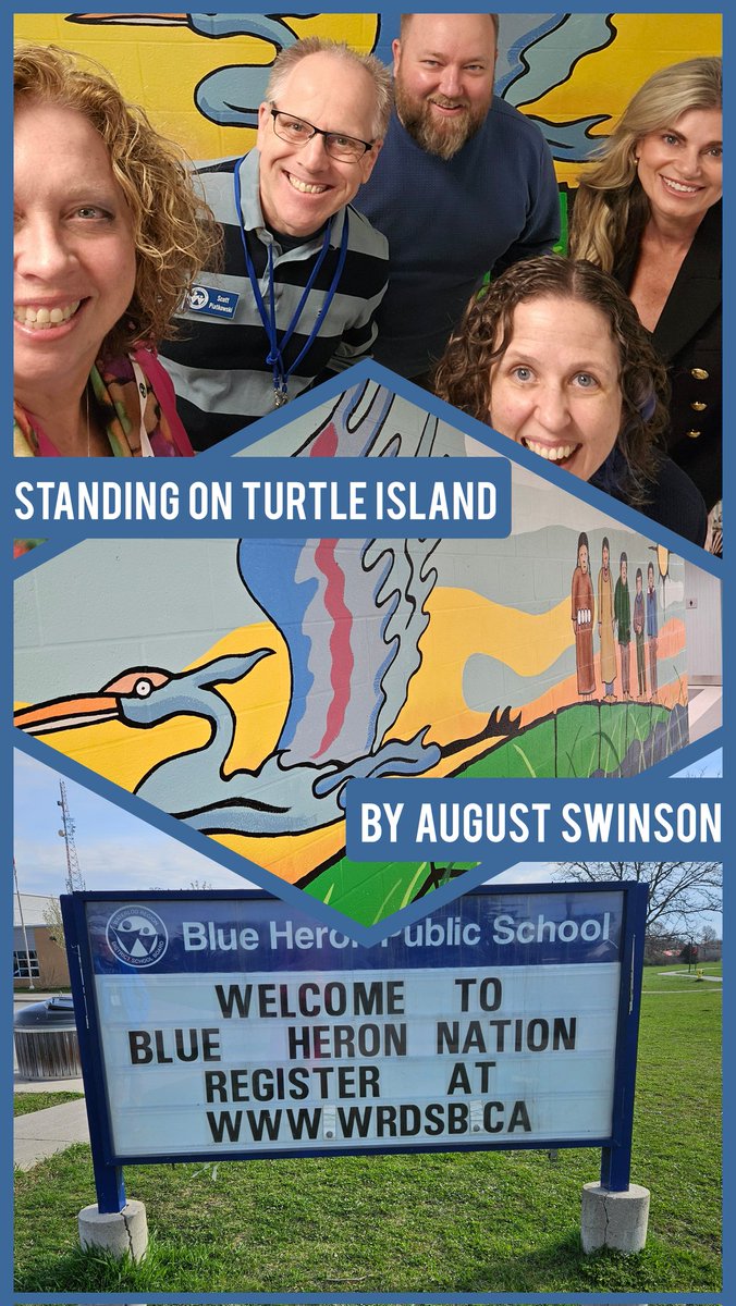 Carla_Johnson's tweet image. Wonderful, inspiring start to my day at Blue Heron PS. 💙 Excited to see the new mural "Standing on Turtle Island" by August Swinson to celebrate the new school name. Being on the renaming committee was a true highlight for me.

@wrdsb @ryewrdsb @ScottPiatkowski