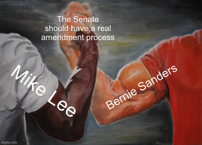 Today, I’m “feelin’ the Bern” in one important sense: we both believe it’s time to allow votes on amendments. We have very different reasons for this position, and disagree completely on which amendments should pass, but it’s time for all senators to agree that we should vote!