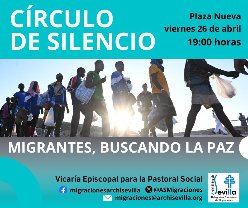 Una de las principales causas de la movilidad humana son los conflictos, pero no a todos los que huyen se les acoge igual. ¿No valen todas las vidas por igual?

Te esperamos este viernes en el círculo de silencio organizado por <a href="/CVXSevilla/">CVX Sevilla</a> y <a href="/ASMigraciones/">Delegación de Migraciones-Archidiócesis de Sevilla</a>