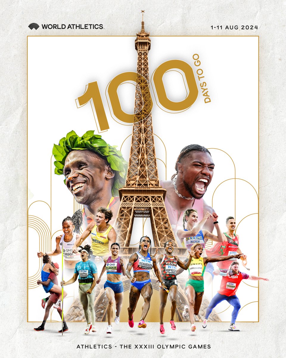 1️⃣0️⃣0️⃣ days to go until your favourite Olympic sport starts at @Paris2024 ‼️ Who will be the star of this year's Olympic Games? 👀 #Paris2024