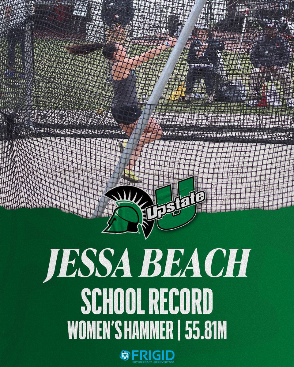 ⚔️ 𝑵𝑬𝑾 𝑹𝑬𝑪𝑶𝑹𝑫 ⚔️

Jessa Beach not only claimed a top-five finish this past weekend at the Georgia Tech Invitational, but also set a new USC Upstate women's hammer throw record for the second time this outdoor season!

#SpartanArmy ⚔️
