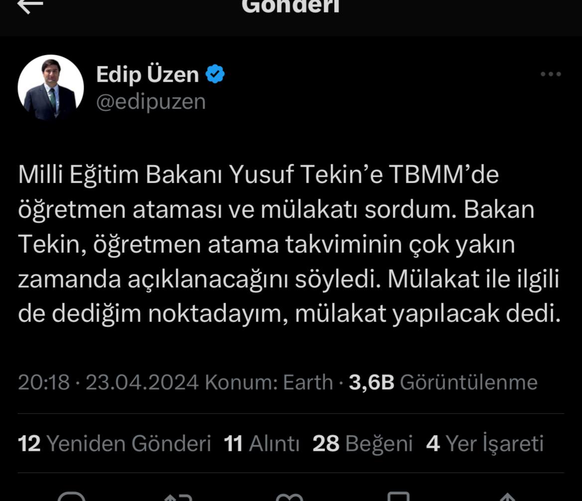 Senin emeğini 45 dk'ya sığdırmak isteyenlere rıza gösterme öğretmenim🙏🏻Biz 9 ay sayıyı düşük ve mülakatlı gelsin diye mi bekledik❗️
@RTErdogan Sayın Cumhurbaşkanım söz vermiştiniz Mülakat kalkacaktı ne oldu ❓️ 

 #SnÖzelÖğretmenlerleUlusa