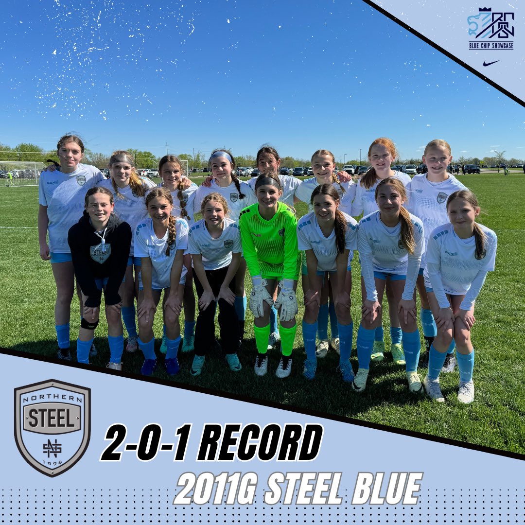 2011 Northern Steel Blue goes unbeaten at @kingshammer Blue Chip with a record of 2-0-1! What a run these girls are on! 

#BreakingBoundaries #SteelProud #NorthernSteel