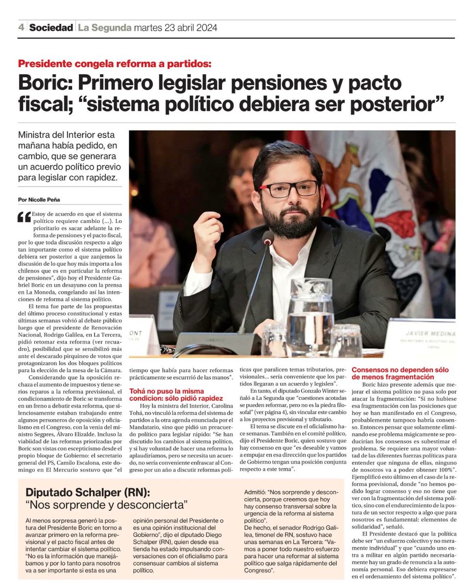 Parece que no es solo la coalición, es el mismo Boric. Eliminaron la sigla AD, pero este gobierno es AD.