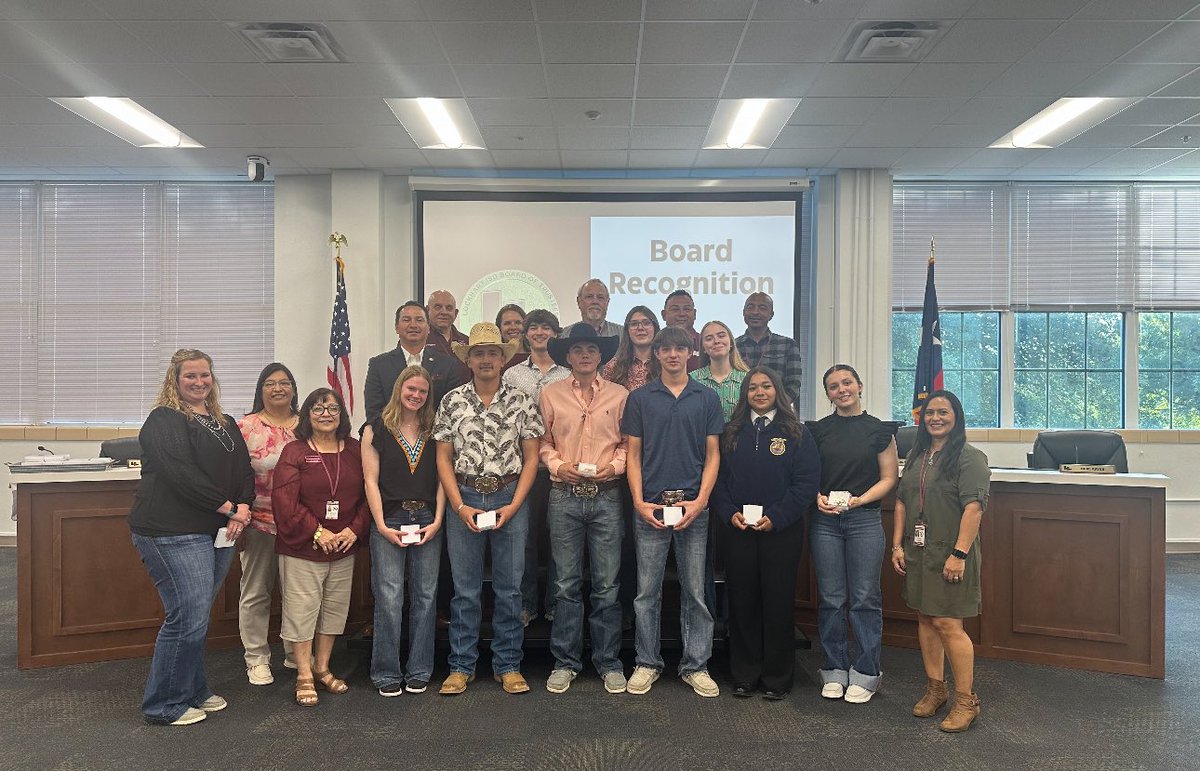 The Lockhart ISD Board of Trustees was proud to honor the Lockhart FFA and advisors! These students represented us so well at multiple Livestock Shows across the state this year. #LockedOnExcellence